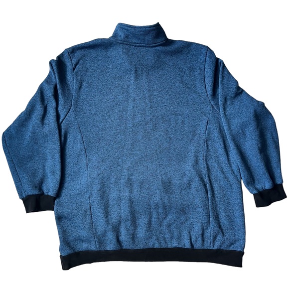 KingSize Mens Knit Fleece 1/4 Zip Blue/Black Heather 3XL Big - Picture 3 of 8